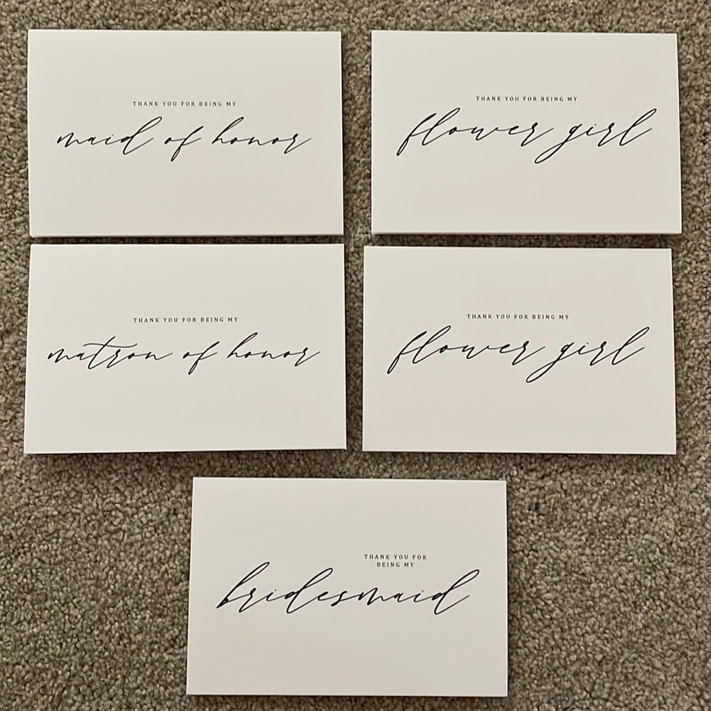 Bridal Party Thank You Cards